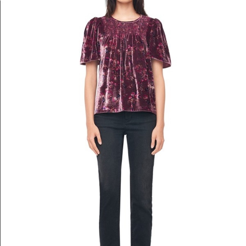 Rebecca Taylor Floral Velvet Top